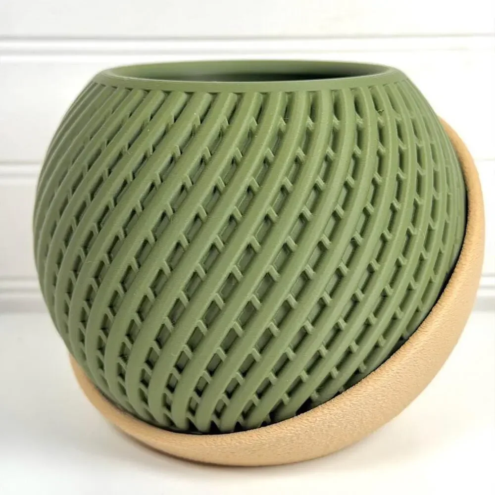 Troia Planter, Indoor Plant Pot with Sculpted Drip Tray, Tabletop Planter